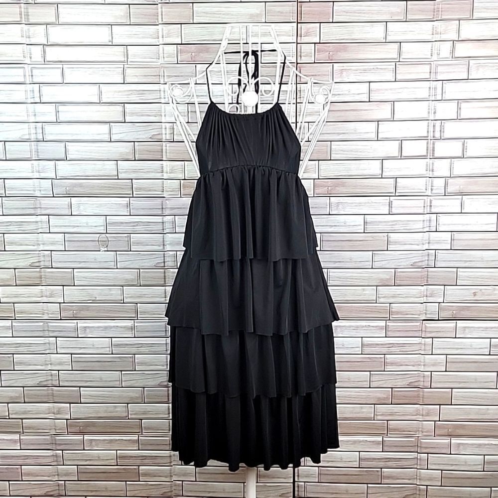 Frederick's of Hollywood black midi party dress Size S